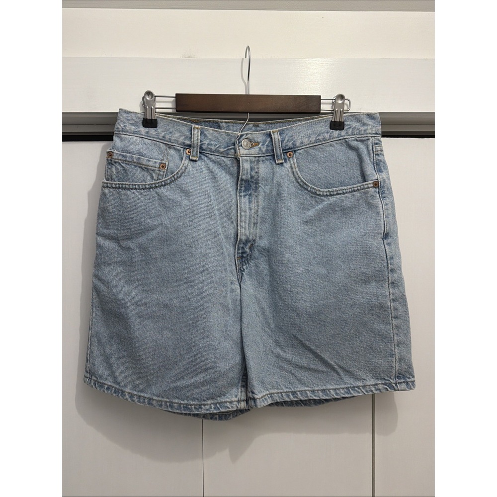 VTG Y2K Levi's 550 Denim Jean Shorts, Men's Sz 34 Light Blue 90s Relaxed Jorts
